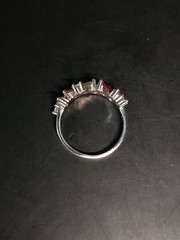 Sterling Silver Pink Topaz & CZ Ring Size 7