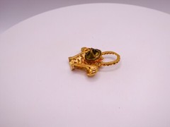 Flower Basket Brooch Pin Enamel Rinestone Gold Toned Vintage Retro 1.5 Inches