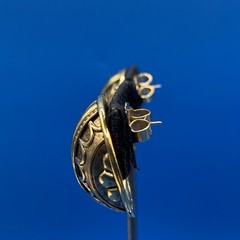 Vintage 1980s 1990s EARRINGS Statement large chunky goldtone domes pierced