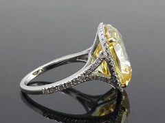 Canary Diamond 4.20 Ct Art Deco Antique Vintage Wedding Ring 925 Sterling Silver