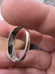 Southwest Modernist White Buffalo Bar Ring Size 10 Sterling Silver Signed GSX