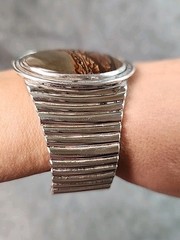 Vintage Navajo Picture Jasper Sterling Silver Cuff Bracelet Small 6″ No Markings