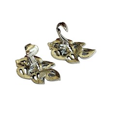Vintage Coro silver clip on earrings classic Mid Century jewelry career dressy