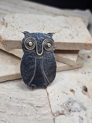 RARE Vintage c.1960 Sterling Silver Modernist Abbott Gotshall OWL Brooch Pin