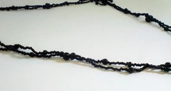 Antique Victorian French Jet Glass Mourning Beads Necklace 41′ Long