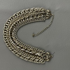 Vintage ART Arthur Pepper Necklace Gold Tone 5 Strand Chain 13-18″