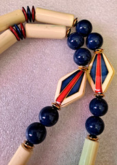 Vtg Americana Red White & Blue Jewelry Lot Necklace Flag Pins Earrings