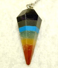 MULTICOLORED NATURAL GEMSTONE CHAKRA PENDANT NECKLACE 18″