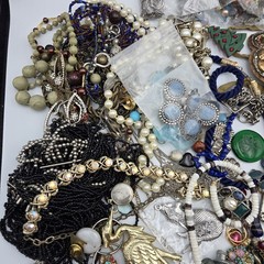 Vtg Now Craft Junk Jewelry Lot Almost 6 Lbs Unique Fun Mix Tangled DIY Repurpose