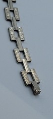 Sterling Silver Modernist Link Bracelet 16g Geometric Rectangular Links Vintage