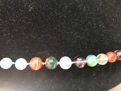 SUPERB VINTAGE CHINESE JADE /AGATE QUARTZ TURQUOISE SILVER BEADS