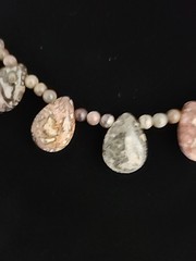 Vintage JTV Leopard Jasper Semi Precious Gemstone Bead Necklace Fishhook Clasp