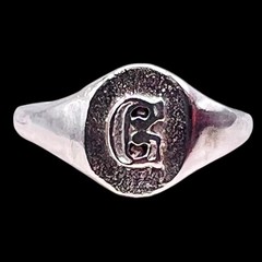 Initial Letter G Signet 925 Sterling Silver Child Baby Pinky Ring Size 3.25