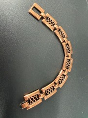 Vtg Renoir Copper Color Rectangle Link Mid Century Modernist Bracelet