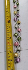 Vintage Beaded Necklace And Earrings Set Multicolor Metal Strand