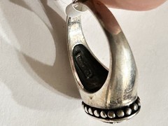 Sterling Silver 925 Statement Scroll Signet Ring Artistic Filigree Openwork, S 8