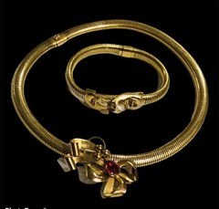 Signed CA Carl-Art Inc. 12K Gold Filled Stretchable Bracelet & Necklace 1950’s