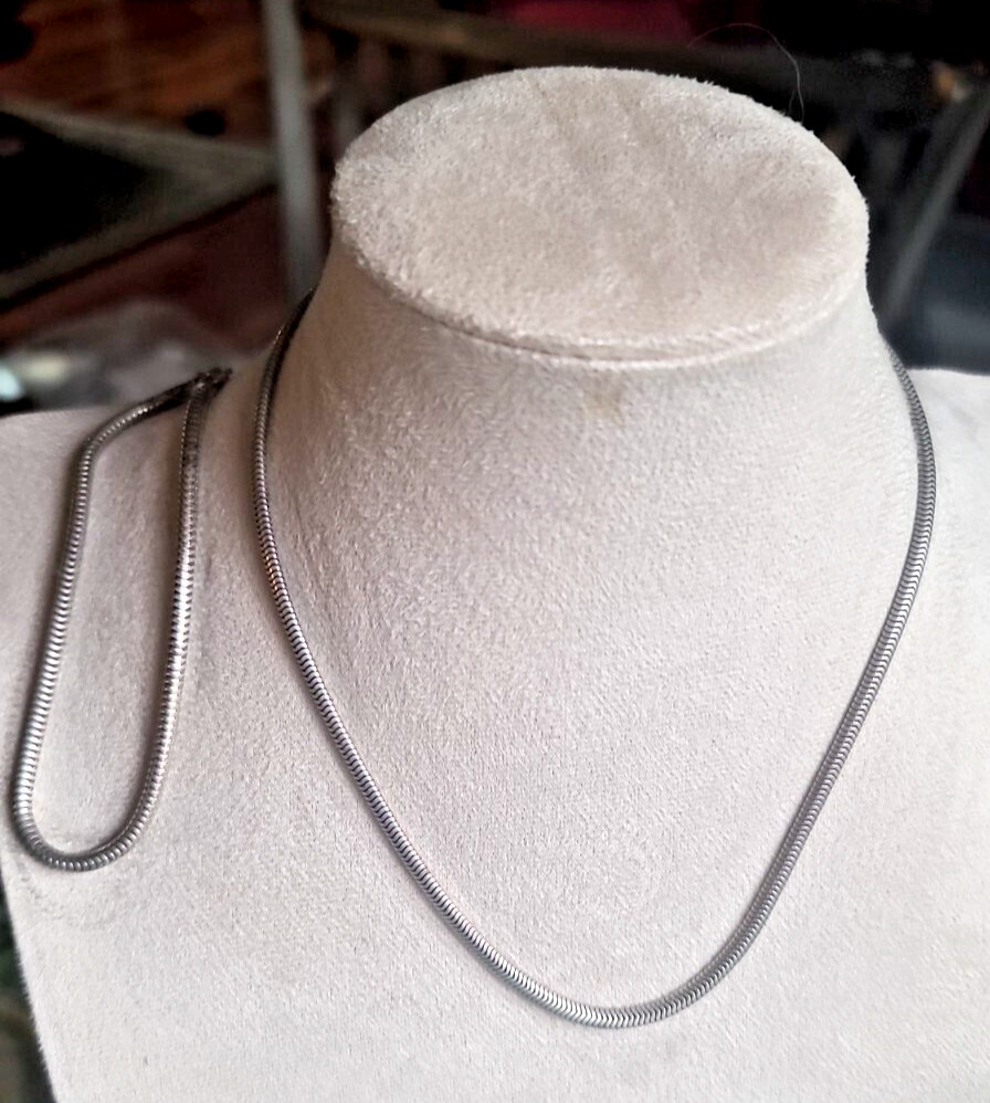 Vtg Sterling Silver Snake Chain 16″ Necklace 8″ Signed Michael Anthony Bracelet