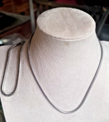 Vtg Sterling Silver Snake Chain 16″ Necklace 8″ Signed Michael Anthony Bracelet