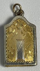 Antique Gold Filled Two Tone Charm Pendant Locket Trinket Box Victorian
