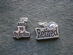 Retired & Aged to Perfection Vintage Silvertone Bracelet Charms Pendants 5.8g