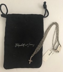 NWT Robert Lee Morris Elizabeth & James Sterling Cross Necklace W/Pouch $195