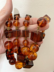Vintage Honey Butterscotch Cognac Amber 22”long,double strand Necklace 2002grams