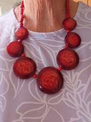 Vintage Contemporary Red Oversize Statement Necklace