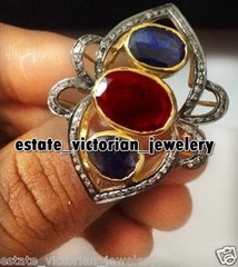 Gorgeous 2.46ctw Rose Cut Diamond Gemstone Studded Silver Victorian Ring Jewelry