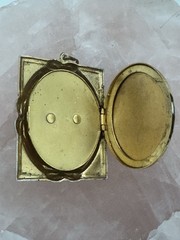 Vintage Black Mourning Cameo Locket Pendant