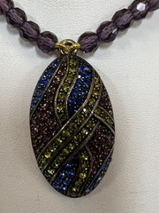 LaVintage Brand Necklace & Earring Set Purple Stone Green Blue Lot La Vintage