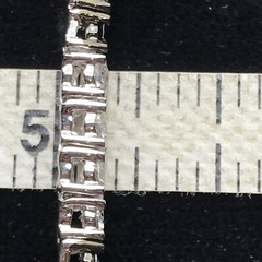 Vintage Black Onyx & Cubic Zirconia Stunning SIlver tone Tennis Bracelet 6.75″