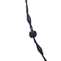Antique Jet Glass Beaded Flapper Necklace Black Jet 32in Long