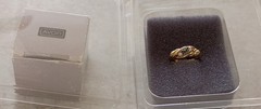 Vintage Avon Simulated Emerald and Cubic Zirconia Stone Ring Size 8 Original Box