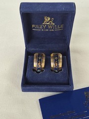 Rare Vintage Maritime 24k Gold Plated Frey Wille Clip Earrings