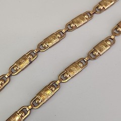 Vintage Kramer of NY Necklace Book Chain Victorian Revival Gold Tone SHORT 14″