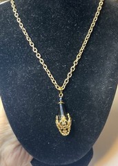 2.476 Vintage set, pendant, bracelet, earrings. gold tone, cut glass inserts