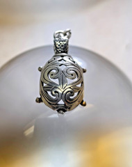 3D TURTLE 1 1/4″ w O ring x 5/8″ Sterling Silver 0.925 Charm or Pendant