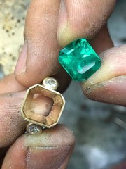 Art Deco Vintage Antique 4.10 Ct Natural Emerald Wedding Ring 14K Yellow Gold FN