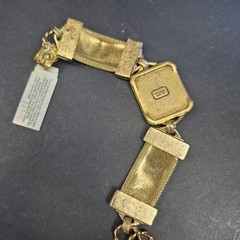 MAXIMAL ART John AMOUR Gold Tone Mesh Panel Bracelet Vintage 1990’s Romantic