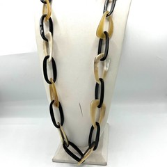 3 Natural Horn Necklaces Lot Organic Statement Black Cream Brown 26″ 36″ 44″