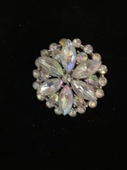 VTG Brooch Aurora Borealis Crystal Rhinestones Starburst Flower statement
