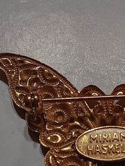 Miriam Haskell Vintage Gold-tone Butterfly Brooch
