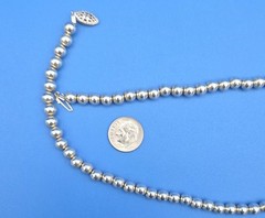 Vintage 16″ Sterling Silver 6 MM Polished Round Bead Ball Necklace 13.08 grams