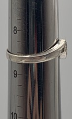 Vintage Sterling Silver 925 Marcasite Scroll Bypass Ring Sz 8.5 Thailand