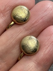 Vintage Textured Small Round Gold Tone Screw Back Earrings
