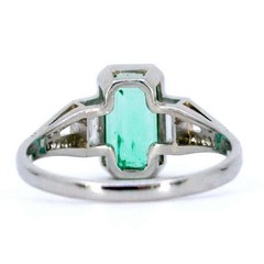 4.60 Ct Natural Emerald Art Deco Vintage Engagement Ring 925 Sterling Silver