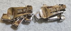 Vintage Weiss Clear Rhinestone Clip Earrings Silver Tone Baggett Signed