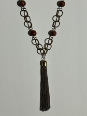 1960’s Boho Chic style Red Jasper Necklace & Earrings Retro Vintage