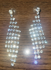 Ames Chandelier Crystal Earrings NOS 3.5 inches long